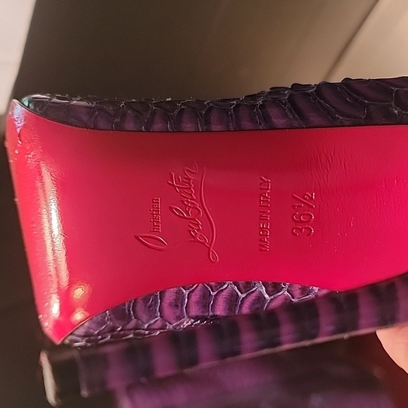 Christian louboutin, so kate booty 120 watersnake,purple,fushia and blue  sz36.5 - Picture 11 of 16